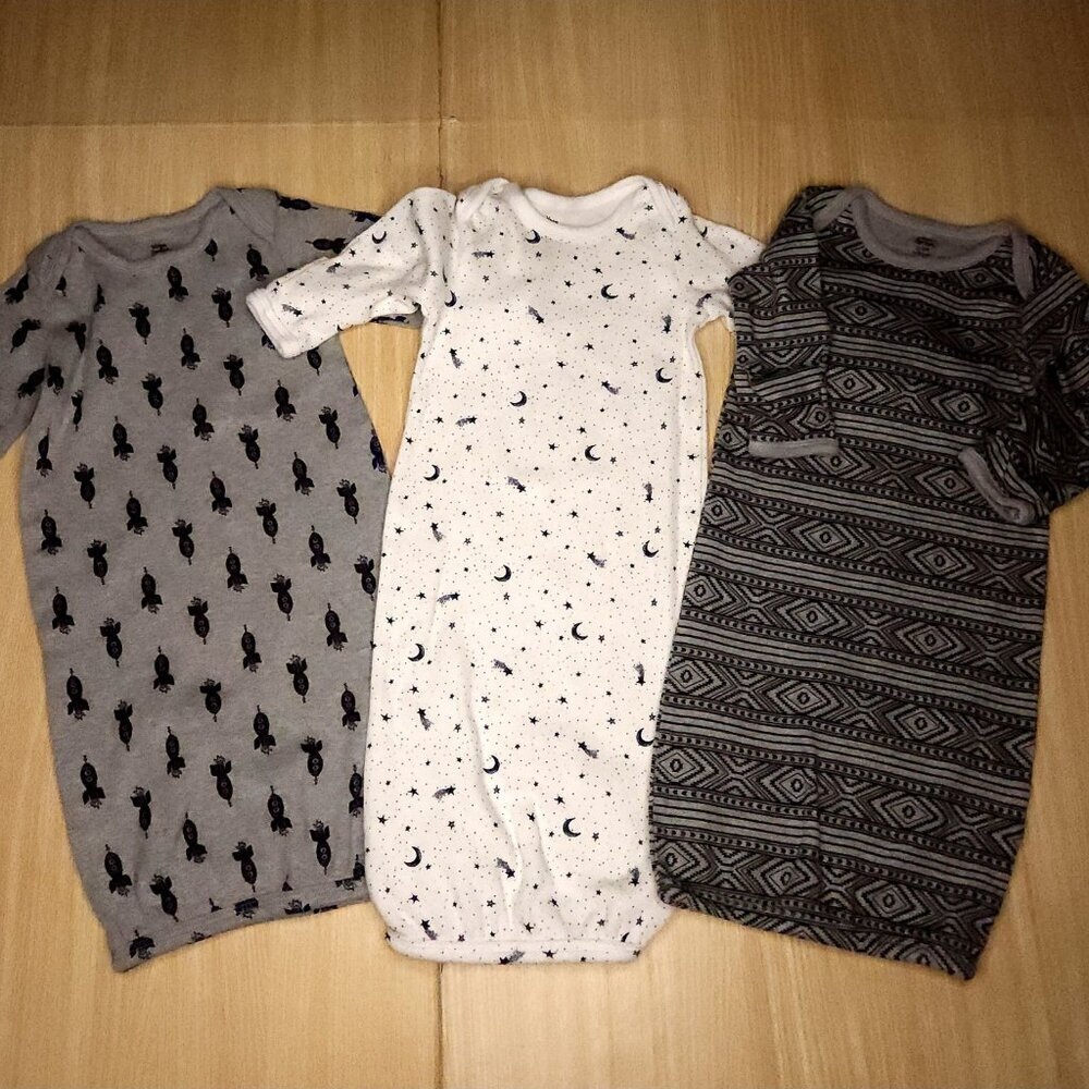 Yoga Sprout Infant Celestial 3 Piece Sleeping Gown 0-6 Months